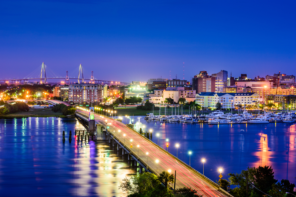 Charleston,,South,Carolina,,Usa,Skyline,Over,The,Ashley,River.